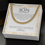 "Joy And Sorrow" Son Engagement Necklace Gift From Dad Cuban Link Chain Jewelry Box