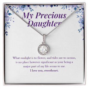 "A Major Part Of My Life" Precious Daughter Necklace Gift From Mom Dad Eternal Hope Pendant Jewelry Box Birthday Graduation Christmas New Year