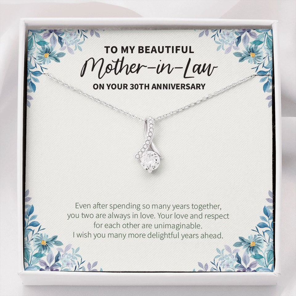 "Delightful Years Ahead" Beautiful Mother In Law 30th Wedding Anniversary Necklace Gift From Daughter-In-Law Son-In-Law Alluring Beauty Pendant Jewelry Box