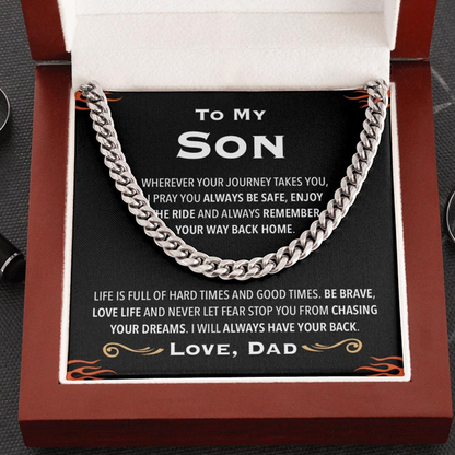 To My Son - I Will Always Have Your Back - Cuban Link Chain Necklace