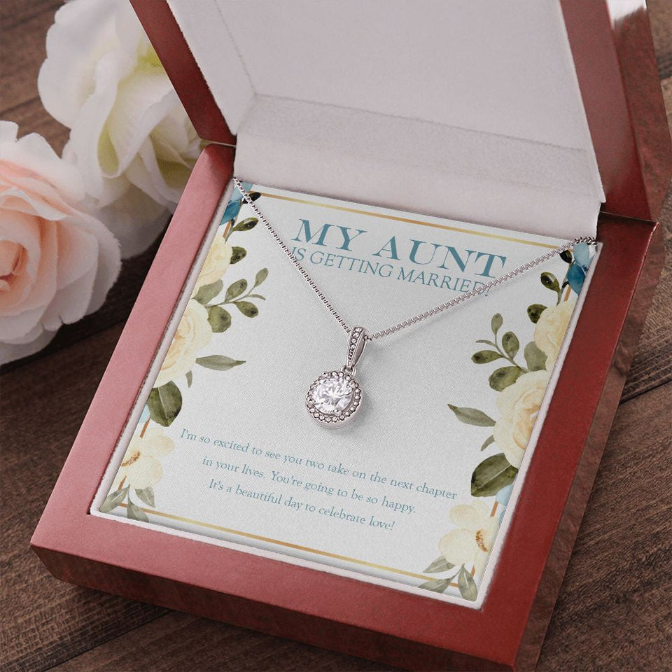 "The Next Chapter" Aunt Engagement Necklace Gift From Nephew Niece Eternal Hope Pendant Jewelry Box