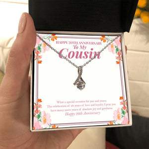 "Years Of Love And Loyalty" Cousin 20th Wedding Anniversary Necklace Gift Alluring Beauty Pendant Jewelry Box