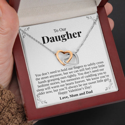 Interlocking Hearts Necklace- To Our Daughter, As Sweet As You Are, Gift For Daughter, For Birthday, Christmas, Mother's Day