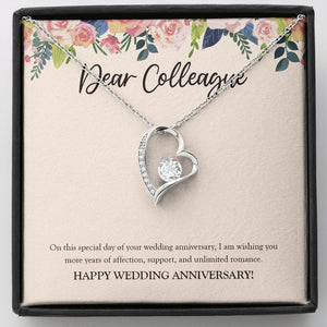 "More Years Of Affection" Colleague Wedding Anniversary Necklace Gift From Co-worker Forever Love Pendant Jewelry Box