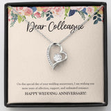 "More Years Of Affection" Colleague Wedding Anniversary Necklace Gift From Co-worker Forever Love Pendant Jewelry Box
