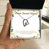 "May You Two Fly High" Sweet Niece 7th Wedding Anniversary Necklace Gift From Uncle Aunt Forever Love Pendant Jewelry Box