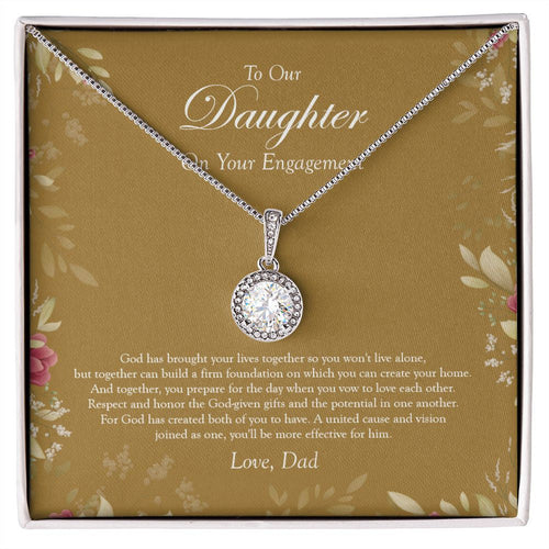 "God Given" Daughter Engagement Necklace Gift From Dad Eternal Hope Pendant Jewelry Box