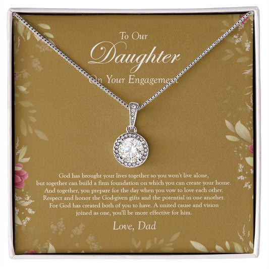 "God Given" Daughter Engagement Necklace Gift From Dad Eternal Hope Pendant Jewelry Box