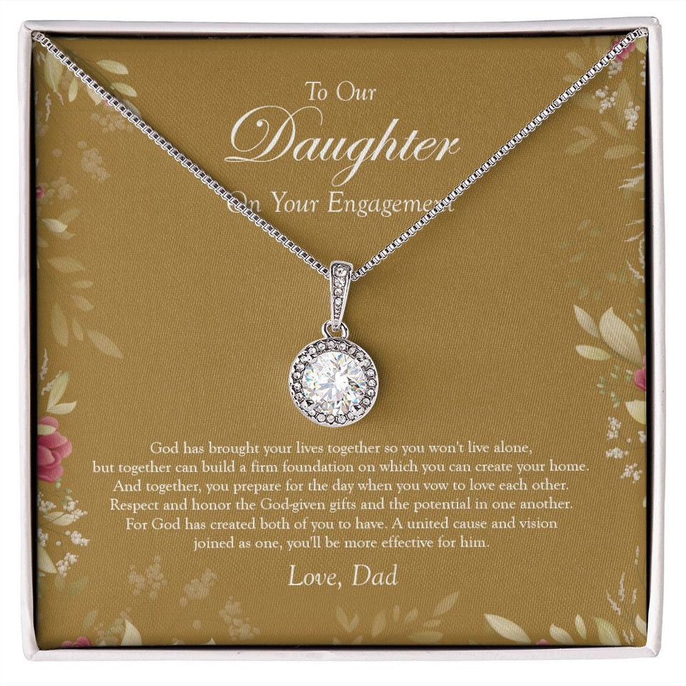 "God Given" Daughter Engagement Necklace Gift From Dad Eternal Hope Pendant Jewelry Box