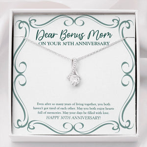 "Many Years Of Living Together" Bonus Mom 30th Wedding Anniversary Necklace Gift From Daughter Son Alluring Beauty Pendant Jewelry Box