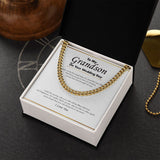 "Beautiful New Life" Grandson Wedding Necklace Gift From Grandparents Grandma Grandpa Cuban Link Chain Jewelry Box