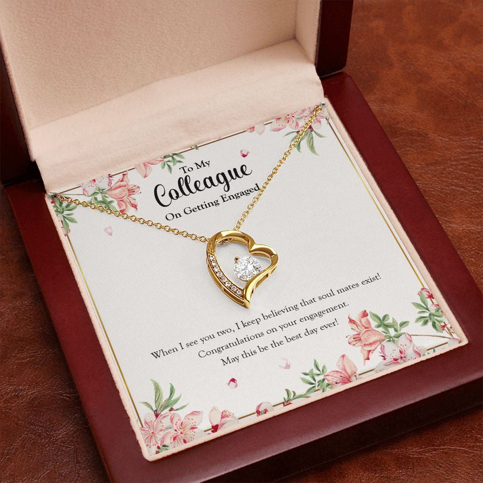 "See You Two" Colleague Engagement Necklace Gift From Co-Worker Friend Forever Love Pendant Jewelry Box