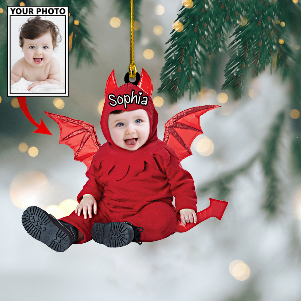 Ornament - Custom Baby Dragon Cute Photo With Name for Christmas Ornament LTP01