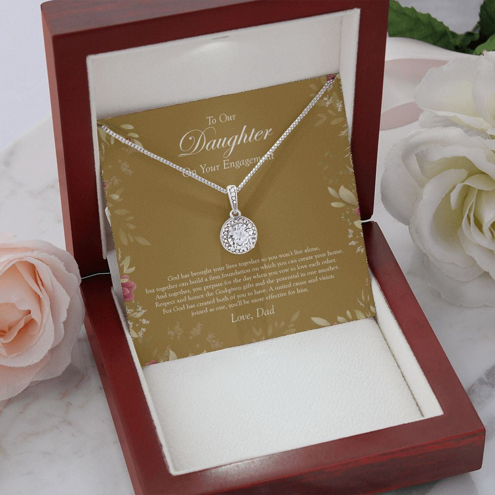 "God Given" Daughter Engagement Necklace Gift From Dad Eternal Hope Pendant Jewelry Box