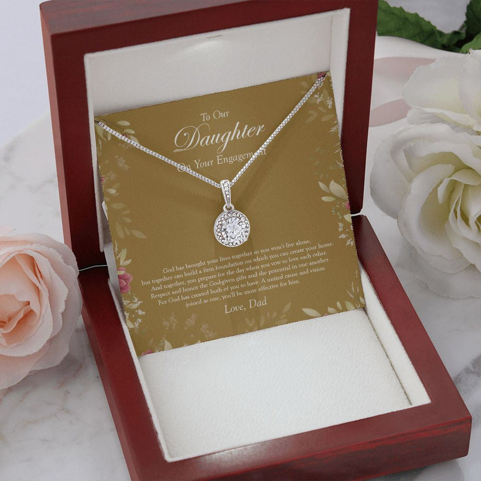 "God Given" Daughter Engagement Necklace Gift From Dad Eternal Hope Pendant Jewelry Box