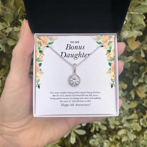 "Accepting Each Other" Bonus Daughter 5th Wedding Anniversary Necklace Gift From Mom Dad Eternal Hope Pendant Jewelry Box