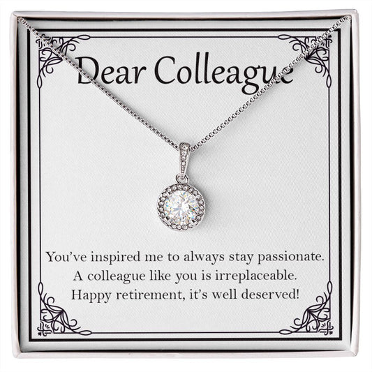 "Always Stay Passionate" Colleague Retirement Necklace Gift From Co-worker Eternal Hope Pendant Jewelry Box