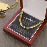 "Love You Longer" Husband Silver Wedding Anniversary Necklace Gift From Wife Cuban Link Chain Jewelry Box