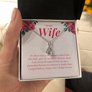 "Gem Of A Person" Wife Job Promotion Necklace Gift From Husband Alluring Beauty Pendant Jewelry Box