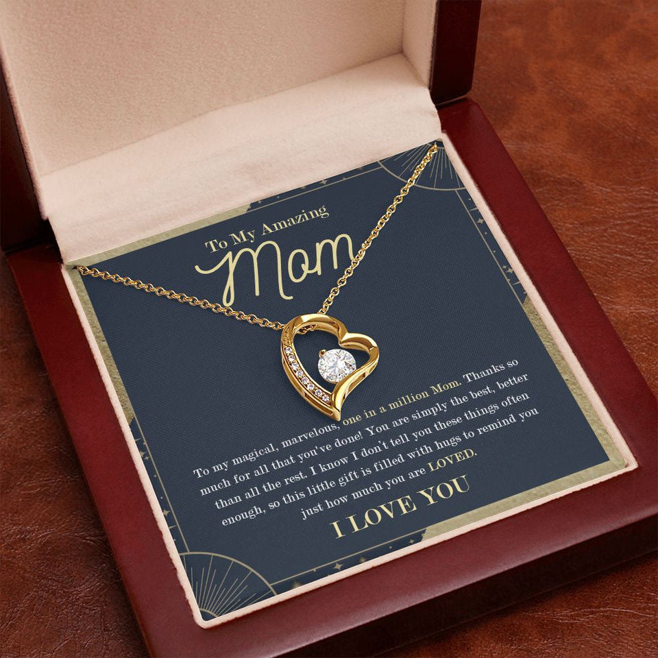 "Simply the best" Amazing Mom Necklace Gift From Son Daughter Forever Love Pendant Jewelry Box Thanksgiving Birthday Christmas Mothers Day