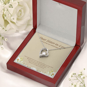 "Binded By String Of Love" Sister In Law 1st Wedding Anniversary Necklace Gift From Sister-In-Law Brother-In-Law Forever Love Pendant Jewelry Box