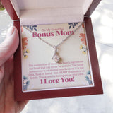"Two Hearts" Beautiful Bonus Mom Necklace Gift From Daughter Son Alluring Beauty Pendant Jewelry Box Birthday Thanksgiving Mothers Day Christmas