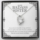 "You are so much more" Badass Sister Necklace Gift From Brother Sis Forever Love Pendant Jewelry Box Birthday Christmas Valentines New Year