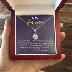 "Amazing Companion" Soul Sister Necklace Gift From Sis Brother Bestfriend Eternal Hope Pendant Jewelry Box Birthday Graduation Christmas Thanksgiving