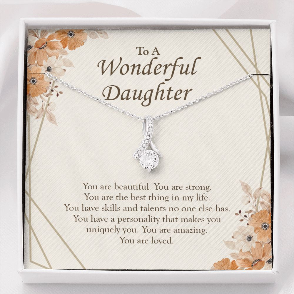 "Best Thing In Life" Wonderful Daughter Necklace Gift From Mom Dad Alluring Beauty Pendant Jewelry Box Birthday Christmas Graduation Valentines
