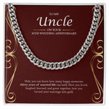 "Many Happy Memories" Uncle 30th Wedding Anniversary Necklace Gift From Niece Nephew Cuban Link Chain Jewelry Box