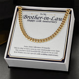 "Love, Trust, Tolerance" Brother In Law 20th Wedding Anniversary Necklace Gift From Sister-In-Law Brother-In-Law Cuban Link Chain Jewelry Box