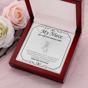 "Strong In Marriage" Niece 30th Wedding Anniversary Necklace Gift From Aunt Uncle Alluring Beauty Pendant Jewelry Box