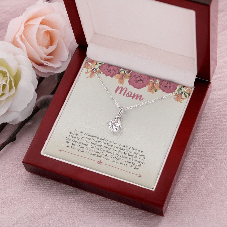 "Unconditional Love" Mom Necklace Gift From Daughter Son Alluring Beauty Pendant Jewelry Box Birthday Thanksgiving Christmas Mothers Day