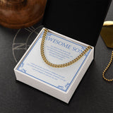 "You Deserve The Best" Awesome Son Necklace Gift From Mom Dad Cuban Link Chain Jewelry Box Graduation Christmas Birthday Thanksgiving