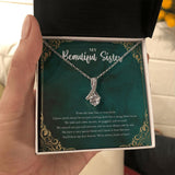 "Caring Friend" Beautiful Sister Necklace Gift From Brother Sis Alluring Beauty Pendant Jewelry Box Birthday Christmas Valentines New Year