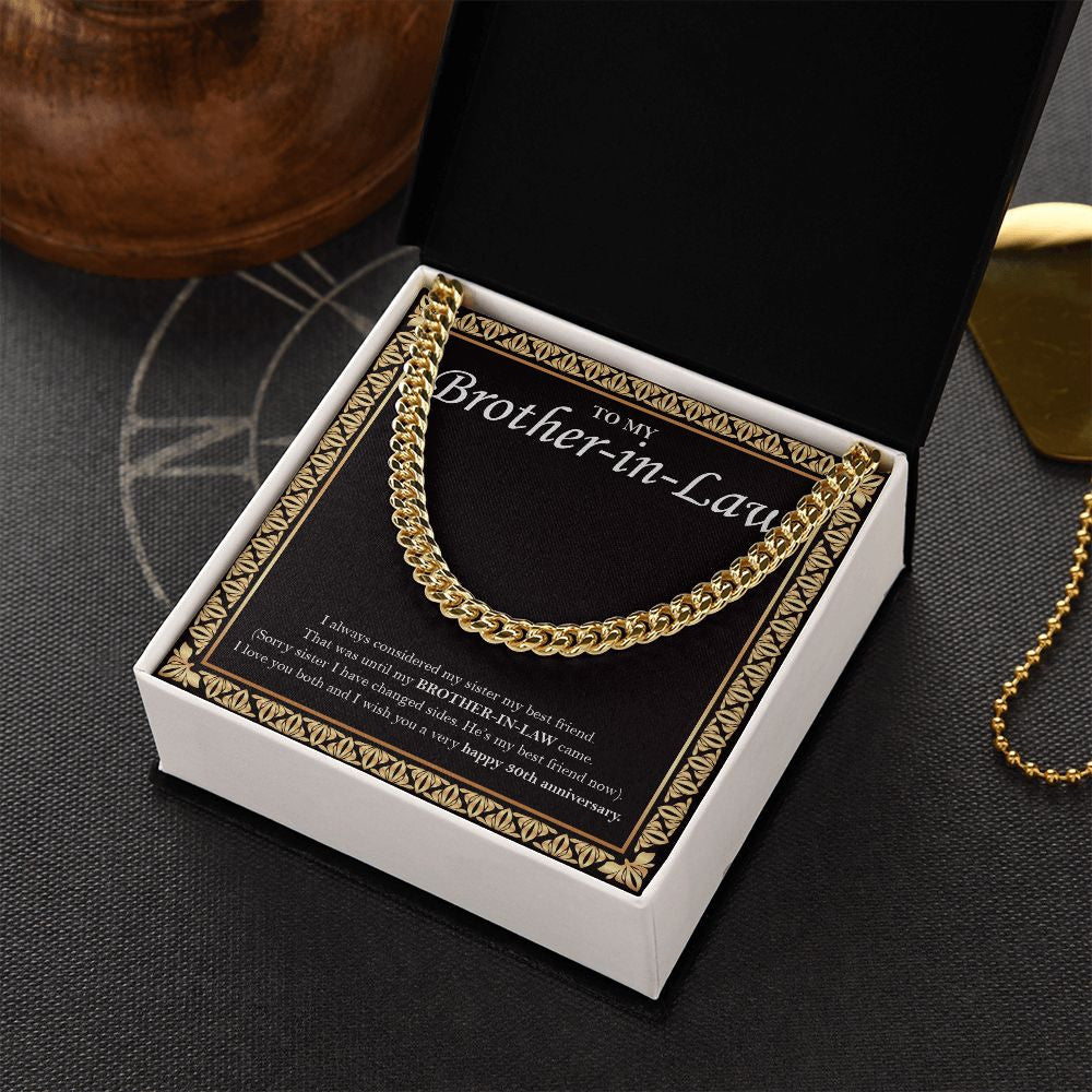 "I Always Considered" Brother In Law 30th Wedding Anniversary Necklace Gift From Sister-In-Law Brother-In-Law Cuban Link Chain Jewelry Box