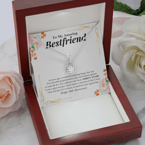 "Golden Couple" Amazing Bestfriend 30th Wedding Anniversary Necklace Gift From Bestie BFF Soul Sister Eternal Hope Pendant Jewelry Box