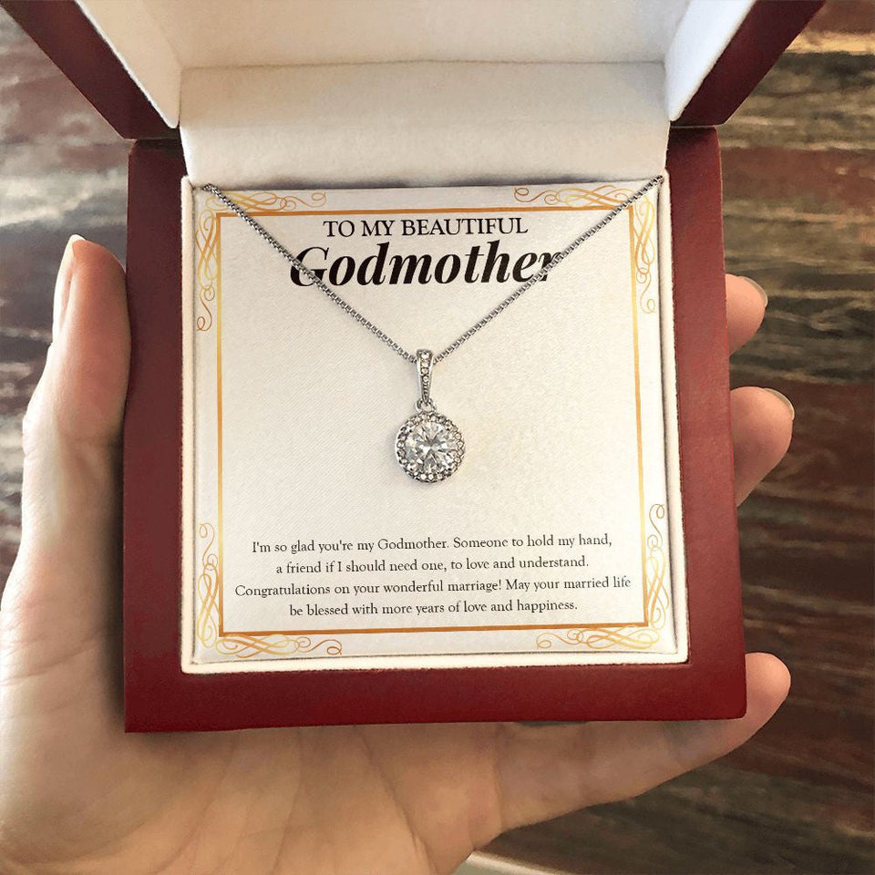 "Someone To Hold My Hand" Beautiful Godmother Wedding Anniversary Necklace Gift From Goddaughter Godson Eternal Hope Pendant Jewelry Box