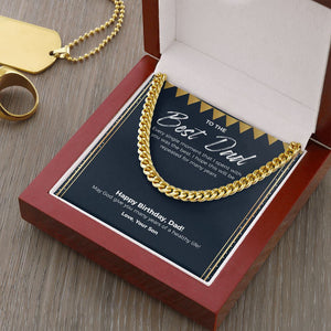"The Best Moment" Best Dad Birthday Necklace Gift From Son Cuban Link Chain Jewelry Box