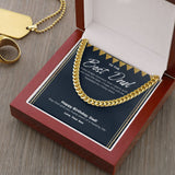 "The Best Moment" Best Dad Birthday Necklace Gift From Son Cuban Link Chain Jewelry Box
