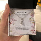 "Teach Little Minds" Daycare Teacher Necklace Gift From Parents Co-Teachers Co-Worker Alluring Beauty Pendant Jewelry Box Birthday Teachers Day Thanksgiving
