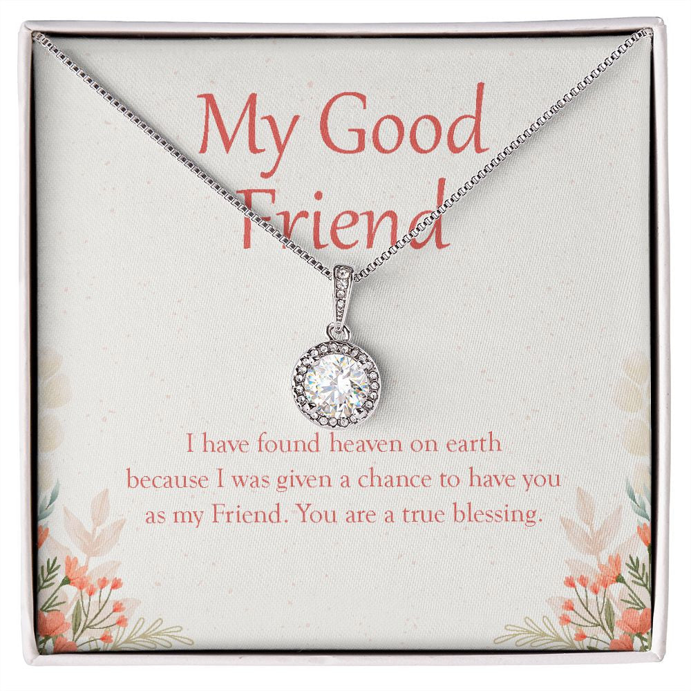 "Heaven On Earth" Good Friend Necklace Gift From Bestfriend Bestie BFF Eternal Hope Pendant Jewelry Box Birthday Christmas New Year