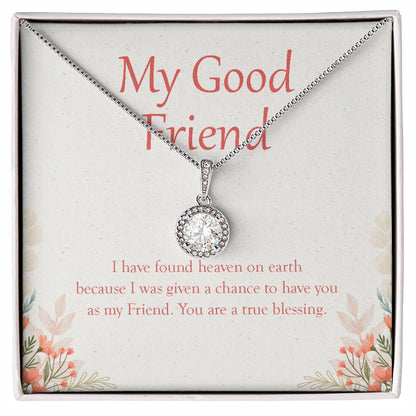 "Heaven On Earth" Good Friend Necklace Gift From Bestfriend Bestie BFF Eternal Hope Pendant Jewelry Box Birthday Christmas New Year