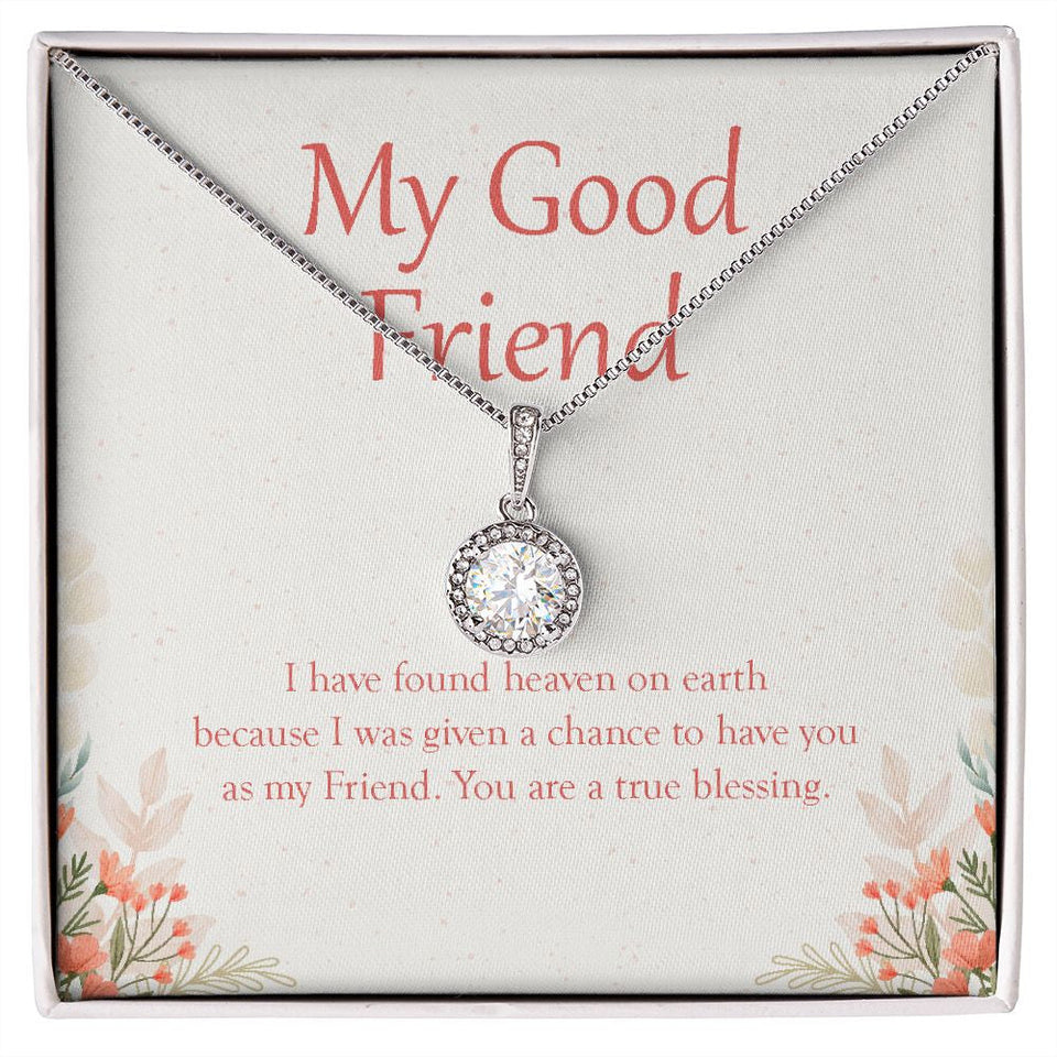 "Heaven On Earth" Good Friend Necklace Gift From Bestfriend Bestie BFF Eternal Hope Pendant Jewelry Box Birthday Christmas New Year