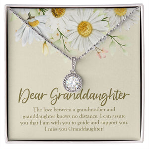 "To Guide And Support You" Long-Distance Granddaughter Necklace Gift From Grandpa Grandma Eternal Hope Pendant Jewelry Box Birthday Christmas Thanksgiving