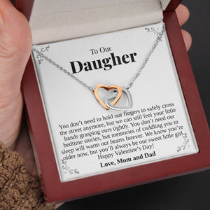 Interlocking Hearts Necklace- To Our Daughter As Sweet As You Are Gift For Daughter For Birthday Mother's
