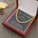 "Shining Star Of Our Life" Excellent Son Necklace Gift From Mom Dad Cuban Link Chain Jewelry Box Birthday Christmas New Year Graduation