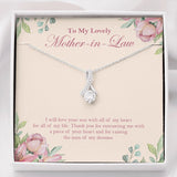 "Raised The Man Of My Dreams" Lovely Mother In Law Wedding Necklace Gift From Bride Daughter-In-Law Alluring Beauty Pendant Jewelry Box