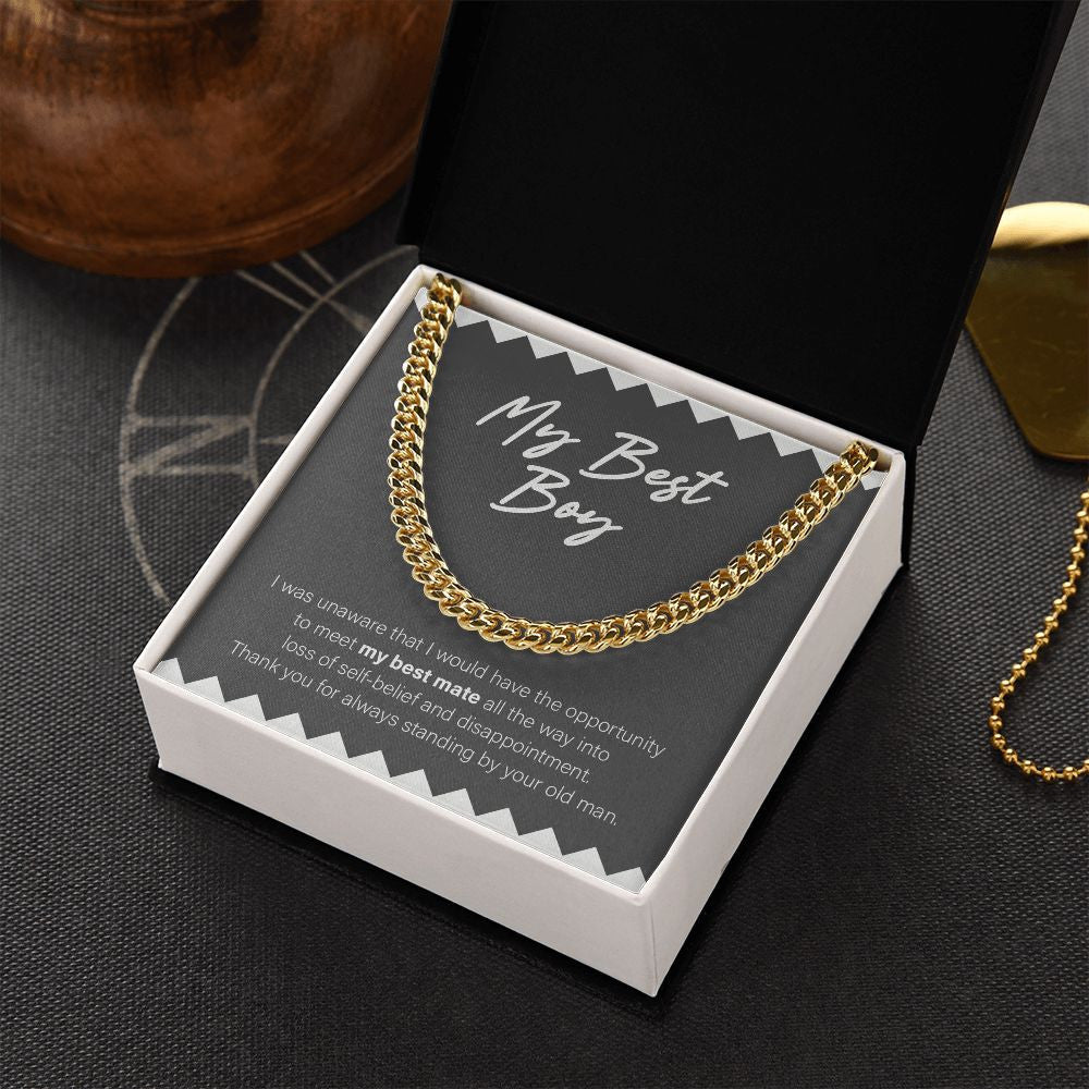 "Loss Of Self-Belief" Best Boy Son Necklace Gift From Dad Cuban Link Chain Jewelry Box Christmas Thanksgiving New Year Birthday