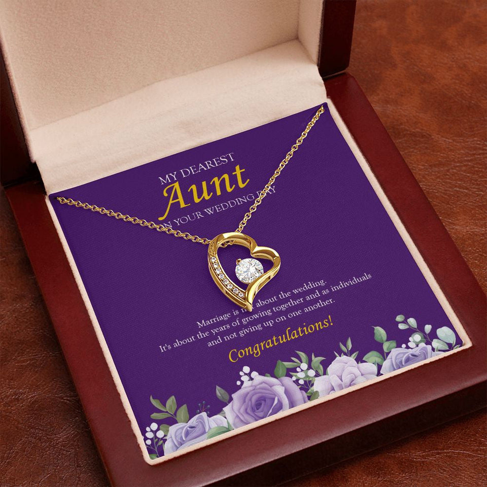 "Not Giving Up" Aunt Wedding Day Necklace Gift From Nephew Niece Forever Love Pendant Jewelry Box